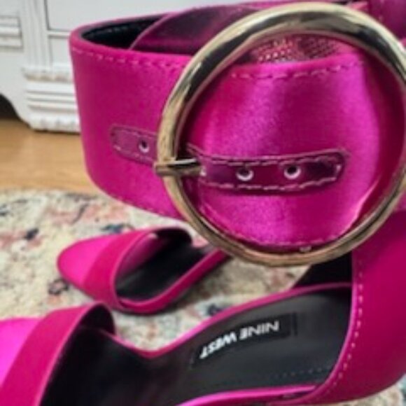 Nine West Reina Pink Stiletto Heels | Gold Heel & Ankle Strap | Brand New - Picture 3 of 9